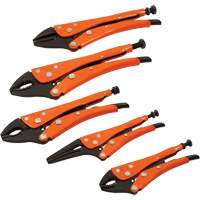 Straight Curved & Long Nose Locking Pliers Set, 5 Pieces TYR832 | Johnston Equipment