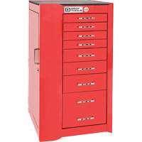 Pro+ Left Side Rider Tool Cabinet, 8 Drawers, 19" W x 19" D x 36-1/2" H, Red UAF499 | Johnston Equipment