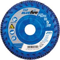 BlueFire™ R884P Coarse Grit Flap Disc, 5" x 7/8", Type 27, 60 Grit, Zirconia Alumina UAJ184 | Johnston Equipment