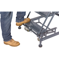 Weight Actuated Lockstep Rolling Ladders, 6 Steps, 24" Step Width, 60" Platform Height, Steel VC392 | Johnston Equipment