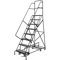 All Directional Rolling Ladder, 8 Steps, 24" Step Width, 80" Platform Height, Steel VC541 | Johnston Equipment