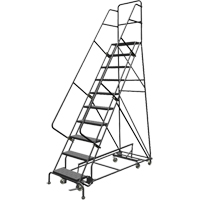All Directional Rolling Ladder, 10 Steps, 24" Step Width, 100" Platform Height, Steel VC543 | Johnston Equipment