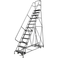 All Directional Rolling Ladder, 13 Steps, 24" Step Width, 130" Platform Height, Steel VC546 | Johnston Equipment