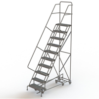 All Directional Rolling Ladder, 10 Steps, 24" Step Width, 100" Platform Height, Steel VC553 | Johnston Equipment