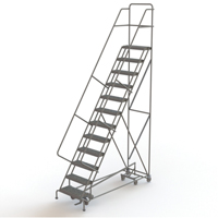 All Directional Rolling Ladder, 12 Steps, 24" Step Width, 120" Platform Height, Steel VC555 | Johnston Equipment