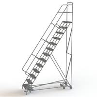 All Directional Rolling Ladder, 13 Steps, 24" Step Width, 130" Platform Height, Steel VC556 | Johnston Equipment