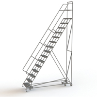 All Directional Rolling Ladder, 15 Steps, 24" Step Width, 150" Platform Height, Steel VC558 | Johnston Equipment