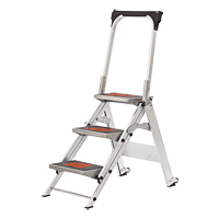 Safety Stepladder with Bar & Tray, 2.2', Aluminum, 300 lbs. Capacity, Type 1A VD432 | Johnston Equipment