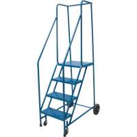 Rolling Step Ladder, 4 Steps, 18" Step Width, 37" Platform Height, Steel VD441 | Johnston Equipment