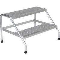 Aluminum Step Stand, 2 Step(s), 32-13/16" W x 24-9/16" L x 20" H, 500 lbs. Capacity VD458 | Johnston Equipment