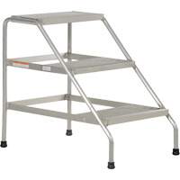 Aluminum Step Stand, 3 Step(s), 22-13/16" W x 34-9/16" L x 30" H, 500 lbs. Capacity VD459 | Johnston Equipment