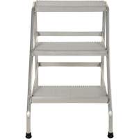 Aluminum Step Stand, 3 Step(s), 22-13/16" W x 34-9/16" L x 30" H, 500 lbs. Capacity VD459 | Johnston Equipment