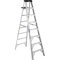 Step Ladder with Pail Shelf, 8', Aluminum, 300 lbs. Capacity, Type 1A VD561 | Johnston Equipment