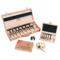 Super Forstner Bit Kits in a Wooden Box, 7 Pieces, Steel WK721 | Johnston Equipment