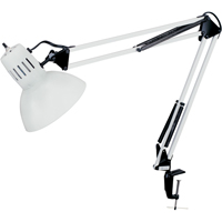 Swing Arm Clamp-On Desk Lamps, 100 W, Incandescent, C-Clamp, 36" Neck, White XA983 | Johnston Equipment