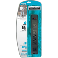 Surge Protector, 6 Outlets, 1150 J, 1875 W, 15' Cord XC042 | Johnston Equipment