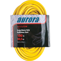 Outdoor Vinyl Extension Cord with Light Indicator, SJTOW, 12/3 AWG, 15 A, 3 Outlet(s), 100' XC499 | Johnston Equipment