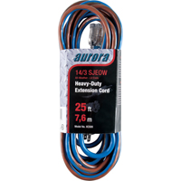 All-Weather TPE-Rubber Extension Cord With Light Indicator, SJEOW, 14/3 AWG, 15 A, 25' XC500 | Johnston Equipment
