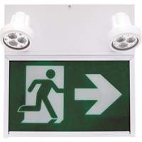 Running Man Exit Sign, LED, Battery Operated/Hardwired, 12" L x 12 1/2" W, Pictogram XE664 | Johnston Equipment