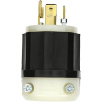 Industrial Grade Locking Plug, Nylon, 30 Amps, 347 V/600 V, L20-30P XH542 | Johnston Equipment