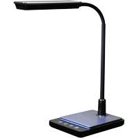 Goose Neck Desk Lamp with USB Charger, 8 W, LED, 15" Neck, Black XI752 | Johnston Equipment