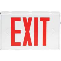Exit Sign, LED, Battery Operated/Hardwired, 12-1/5" L x 7-1/2" W, English XI788 | Johnston Equipment