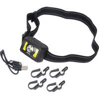Headlamp, LED, 350 Lumens, 2 Hrs. Run Time, Rechargeable Batteries XI801 | Johnston Equipment