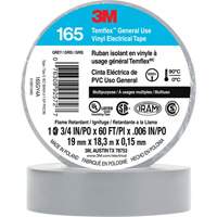 Temflex™ General Use Vinyl Electrical Tape 165, 19 mm (3/4") x 18 M (60'), Grey, 6 mils XI864 | Johnston Equipment