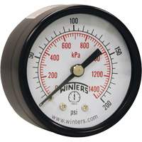 Manomètre économique,  2", 0 - 200 psi, Fixation arrière, Analogique YB871 | Johnston Equipment
